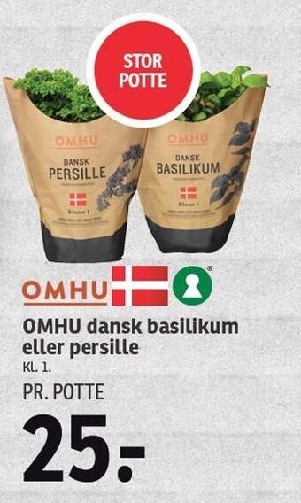 SPAR OMHU dansk basilikum eller persille tilbud