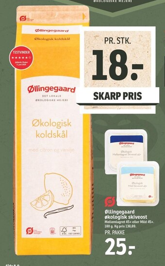 SPAR Øllingegaard økologisk skiveost tilbud