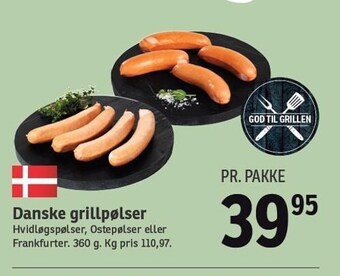 SPAR Danske grillpølser tilbud