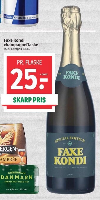 SPAR Faxe kondi champagneflaske tilbud