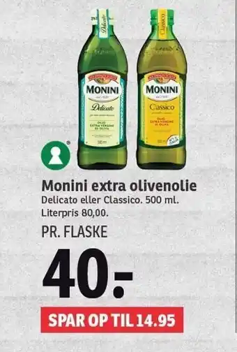 SPAR Monini extra olienolie tilbud