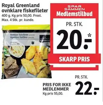 SPAR Royal geenland ovnklare fiskefileter tilbud