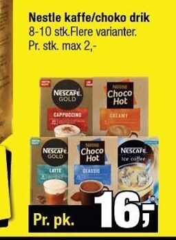 Calle Nestle kaffe/choko drik tilbud