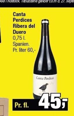 Canta perdices ribera del duero