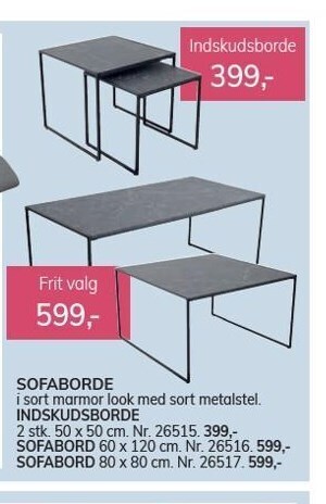 Daells Bolighus Indskudsborde tilbud
