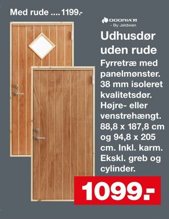 Bauhaus Udhusdør uden rude tilbud