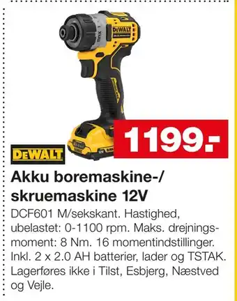 Bauhaus Akku boremaskine-/ skruemaskine 12V tilbud