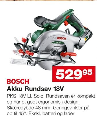 Bauhaus Akku Rundsav 18V tilbud