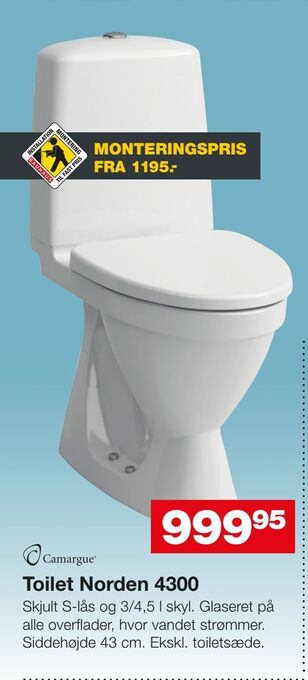 Bauhaus Toilet Norden 4300 tilbud