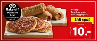 Hotdog American style eller Veggie pizza