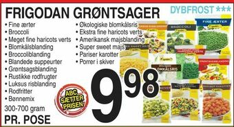 ABC Lavpris Frigodan grøntsager tilbud