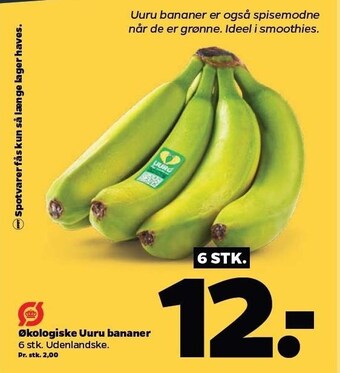 Netto Økologiske Uuru bananer 6 stk. tilbud