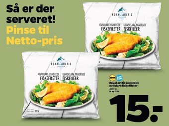 Netto Royal Arctic panerede ovnklare fiskefileter tilbud