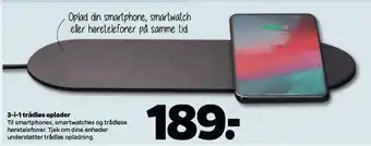 3-i-1 trådløs oplader