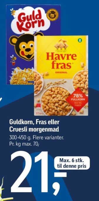 Føtex Guldkorn morgenmadsprodukt tilbud
