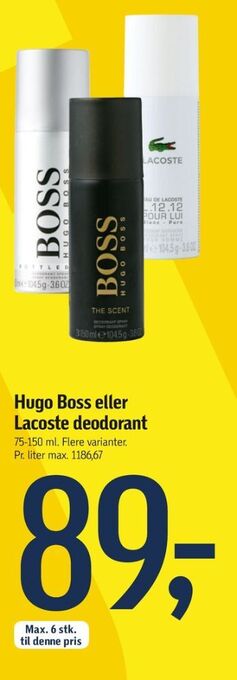 Føtex Hugo boss deostick tilbud