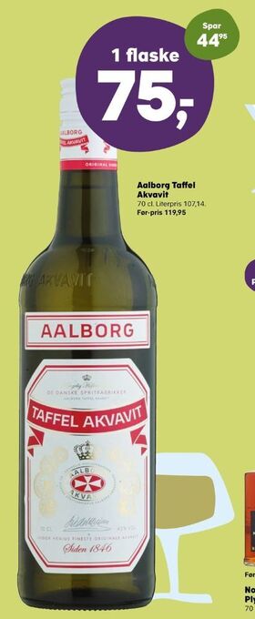 SuperBrugsen Taffel akvavit snaps tilbud