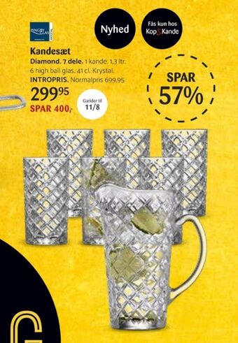 Kop & Kande Lyngby glas kandesæt tilbud
