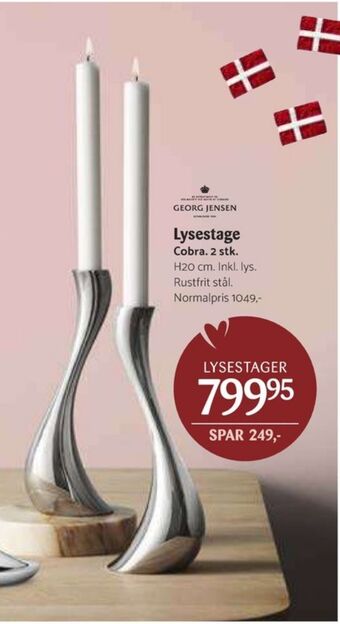Kop & Kande Georg jensen lysestage tilbud