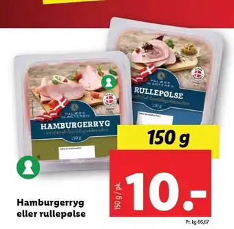 Lidl Hamburgerryg el. rullepølse tilbud
