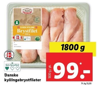Lidl Danske kyllingebrystfileter tilbud