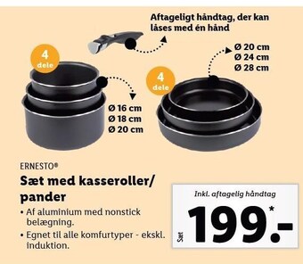 Sæt med kasseroller/pander