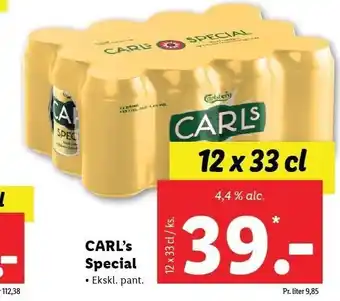 Lidl CARL´s special 12 x 33 cl tilbud