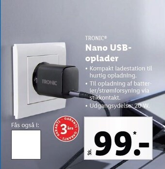 Lidl Nano USB - oplader tilbud