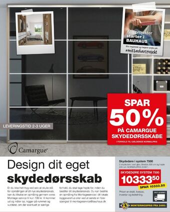 Bauhaus Camargue skydedøre tilbud