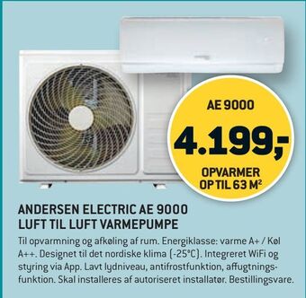 XL-BYG Andersen electric ae 9000 luft til luft varmepumpe. tilbud