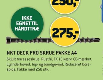 XL-BYG Nkt deck pro skrue pakke a4 tilbud