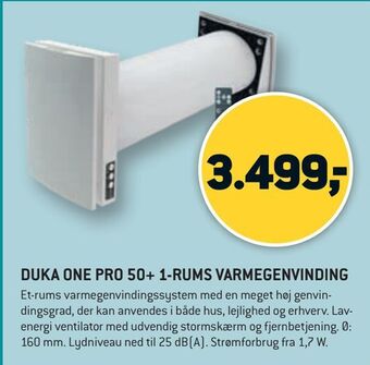 XL-BYG Duka one pro 50+ 1-rums varmegenvinding tilbud