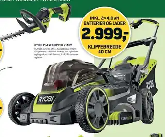 XL-BYG Ryobi plæneklipper 2×18v tilbud