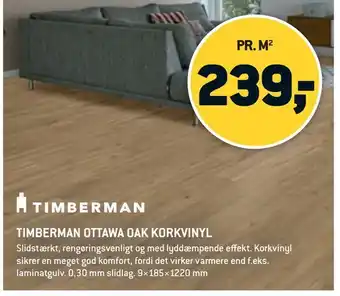 XL-BYG Timberman ottawa oak korkvinyl tilbud