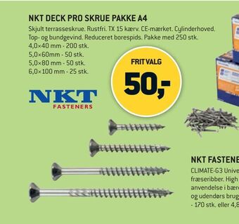XL-BYG Nkt deck pro skrue pakke a4 tilbud