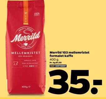 Netto Mellemristet kaffe formalet tilbud