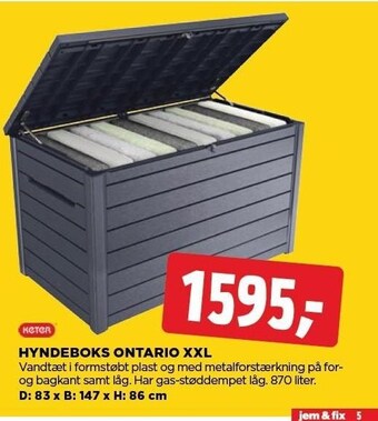 jem & fix Hyndeboks Ontario XXL tilbud