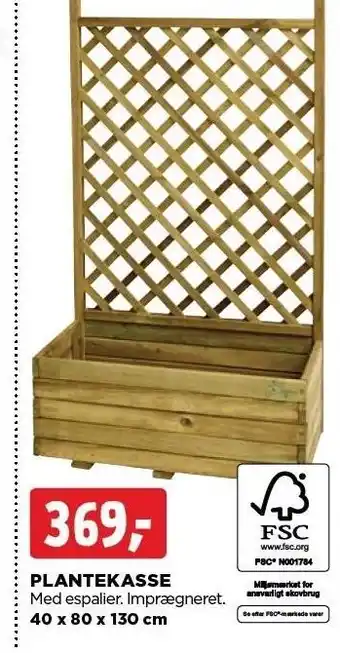 jem & fix Plantekasse 40 x 80 x 130 cm tilbud