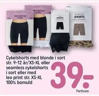Cykelshorts med blonde el. seamless cykelshorts