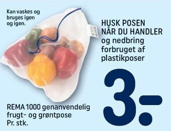 REMA 1000 Rema 1000 genanvendelig frugt. og grøntpose tilbud