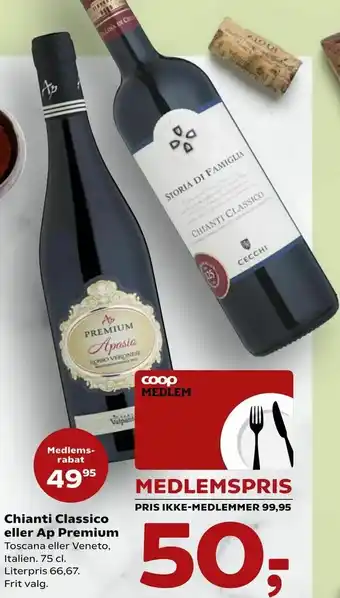 Dagli'Brugsen Chianti Classico eller Ap Premium tilbud