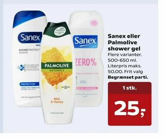 Kvickly Sanex eller Palmolive shower gel tilbud