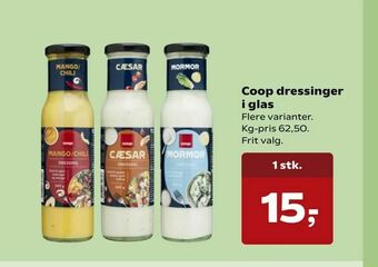 Kvickly Coop dressinger i glas tilbud
