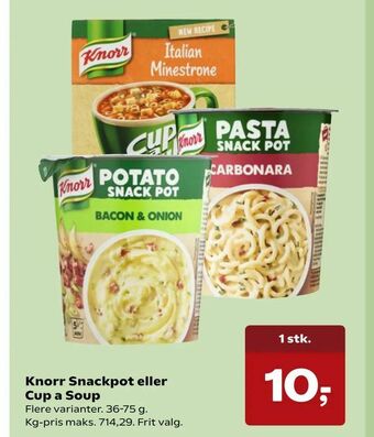 Kvickly Knorr Snackpot eller Cup a Soup tilbud