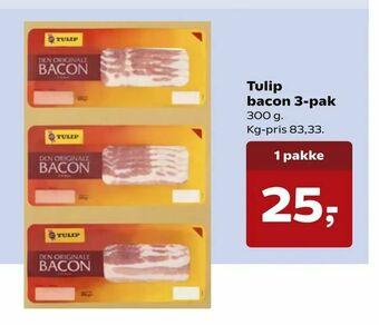 Kvickly Tulip bacon 3-pak tilbud