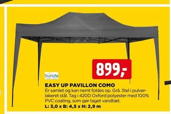 jem & fix Easy up pavillon como tilbud