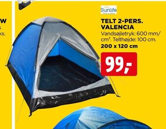 jem & fix Telt 2-pers. valencia tilbud