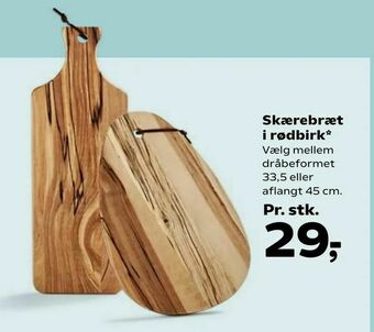 Kvickly Skærebræt i rødbirk tilbud