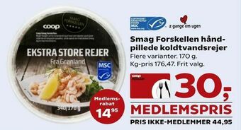 SuperBrugsen Smag Forskellen håndpillede koldtvandsrejer tilbud