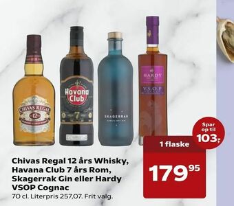 SuperBrugsen Chivas Regal 12 års Whisky, Havana Club 7 års Rom, Skagerrak Gin eller Hardy VSOP Cognac tilbud
